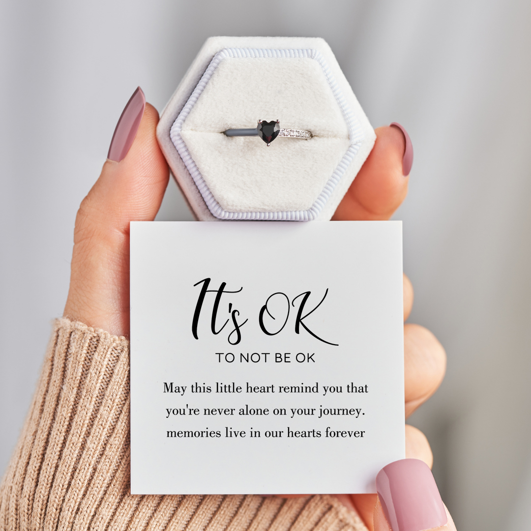 Little Black Heart Reminder Ring
