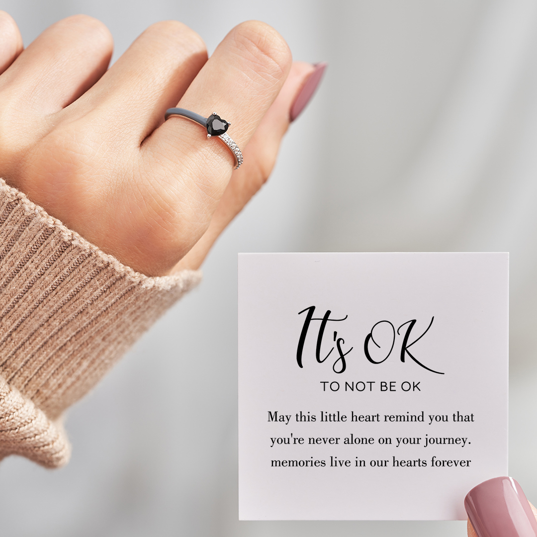 Little Black Heart Reminder Ring