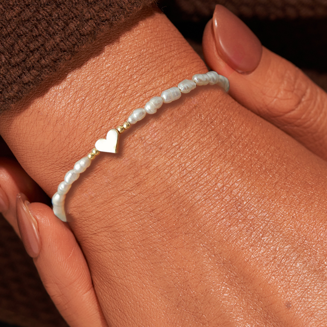 True Friendship Heart Pearl Bracelet