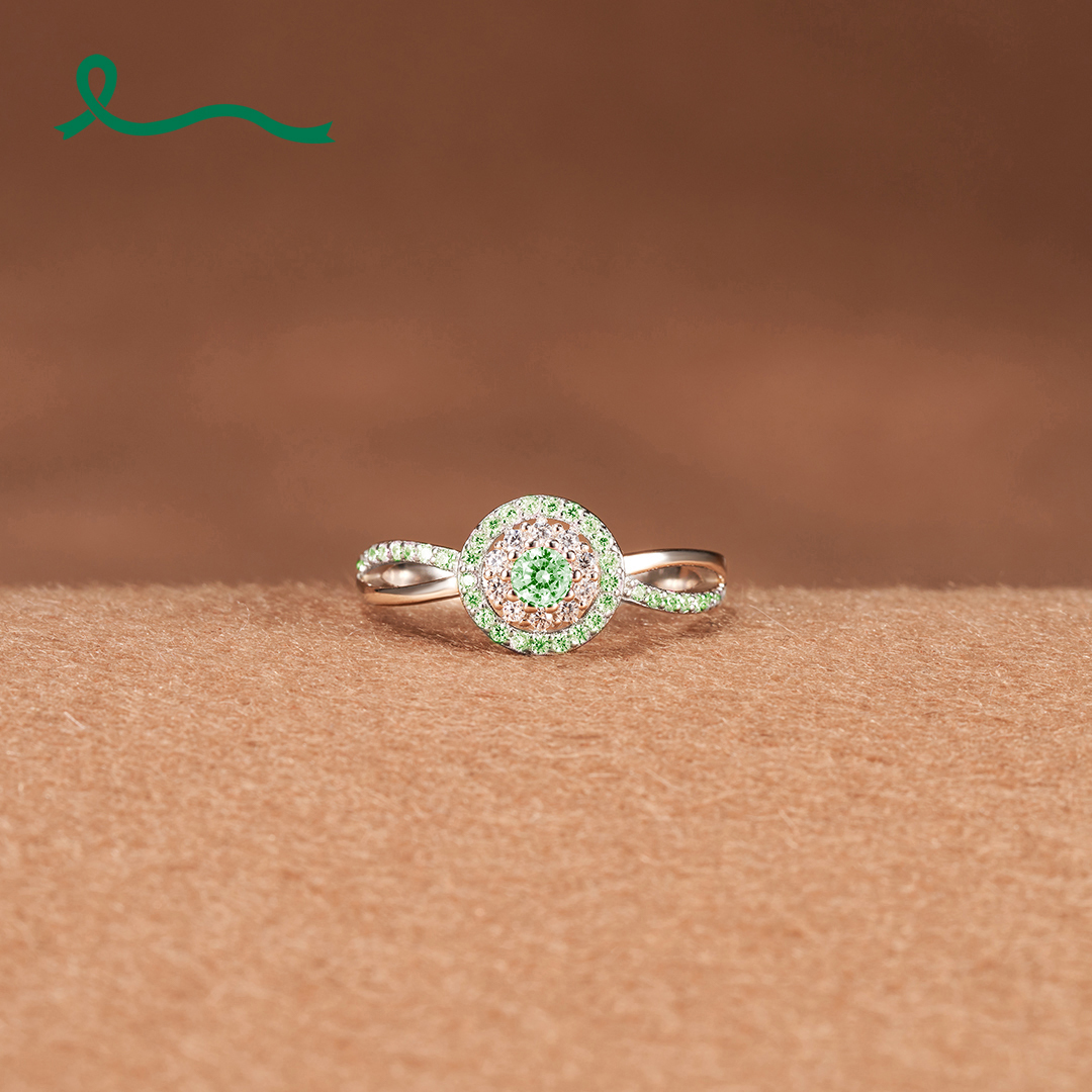 I Am Enough Evergreen Circle Liver Cancer Ring