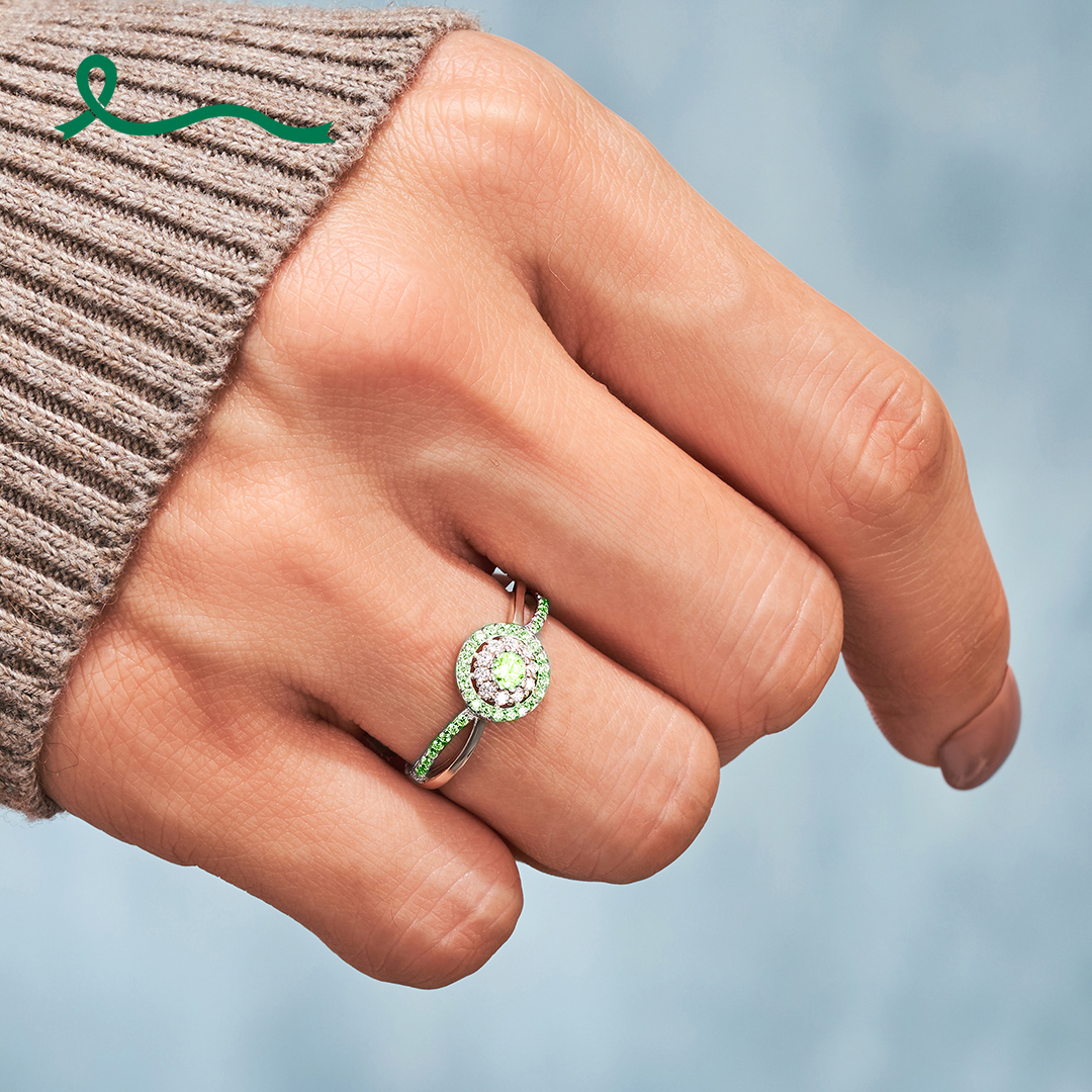 I Am Enough Evergreen Circle Liver Cancer Ring