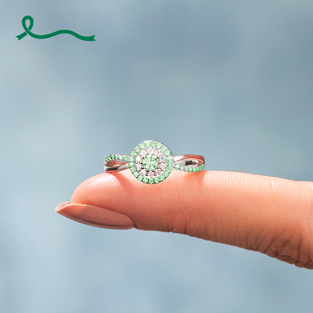 I Am Enough Evergreen Circle Liver Cancer Ring