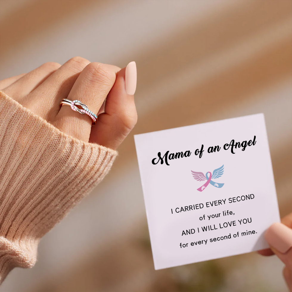 Mama Of An Angel Knot Ring