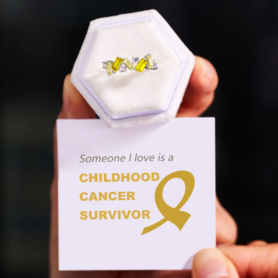 Childhood Cancer Survivor Gold Broken Ring