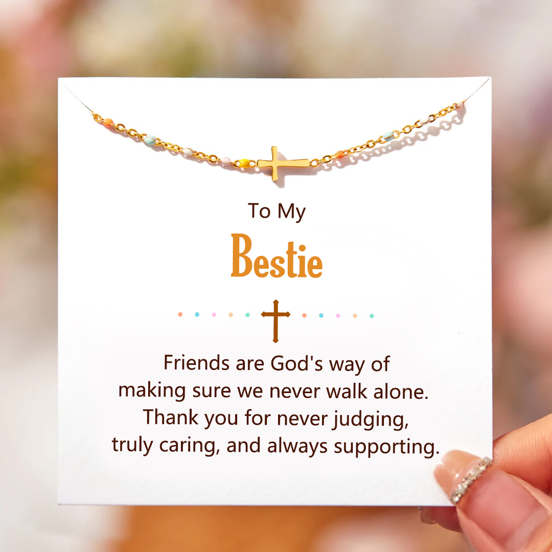 To My Bestie Thank You For Never Judging Cross Bracelet