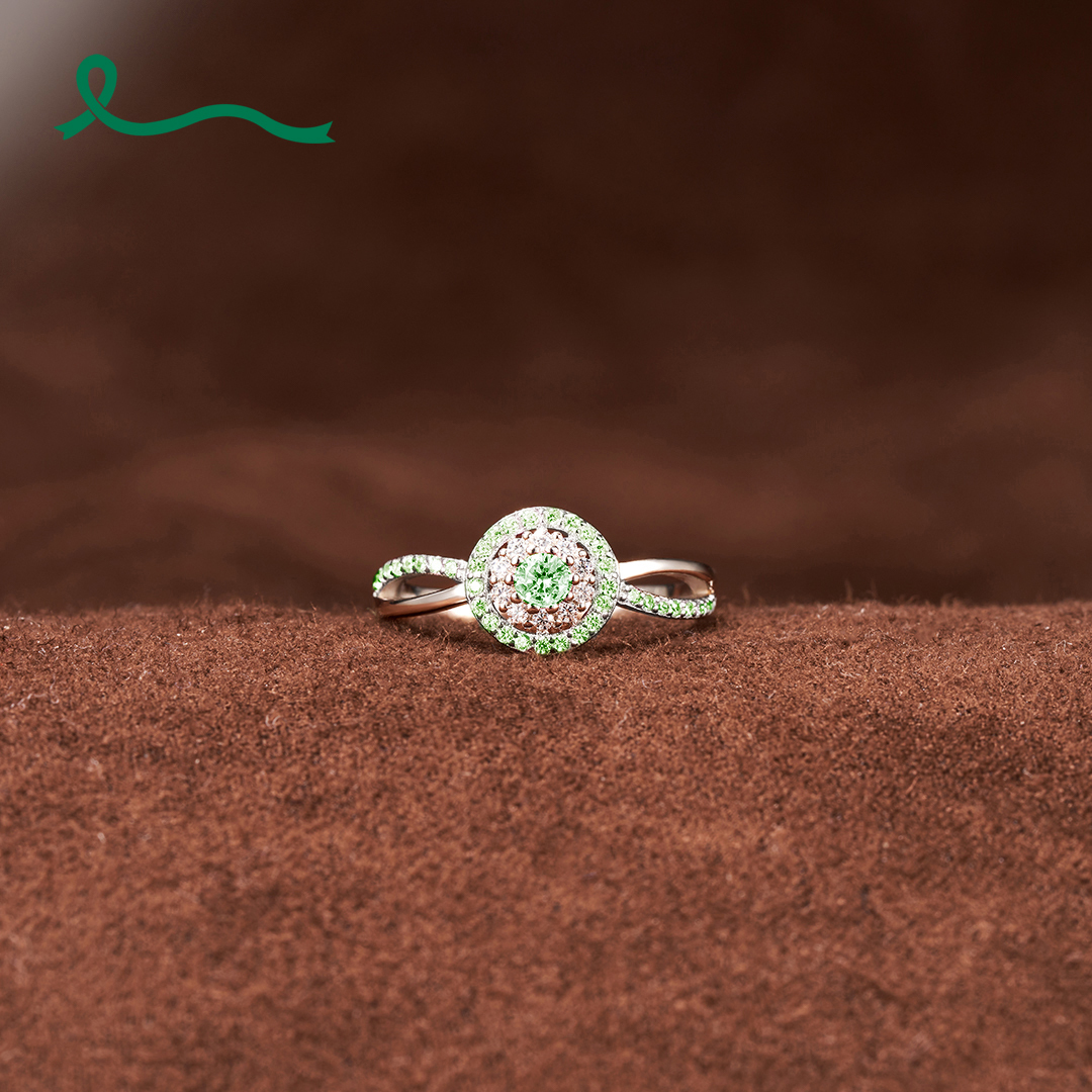 I Am Enough Evergreen Circle Liver Cancer Ring