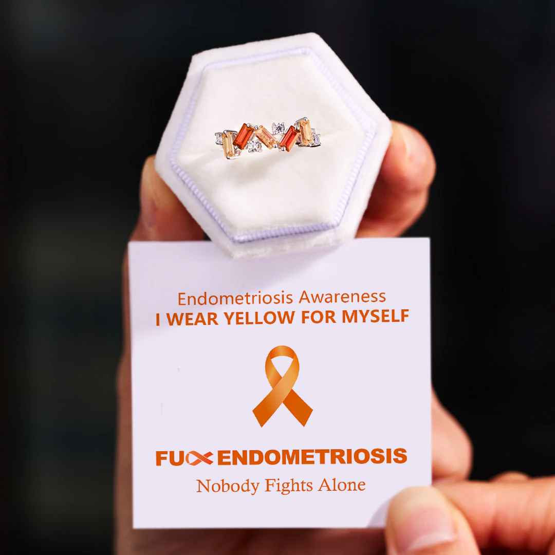 Endometriosis Awareness Orange Broken Ring
