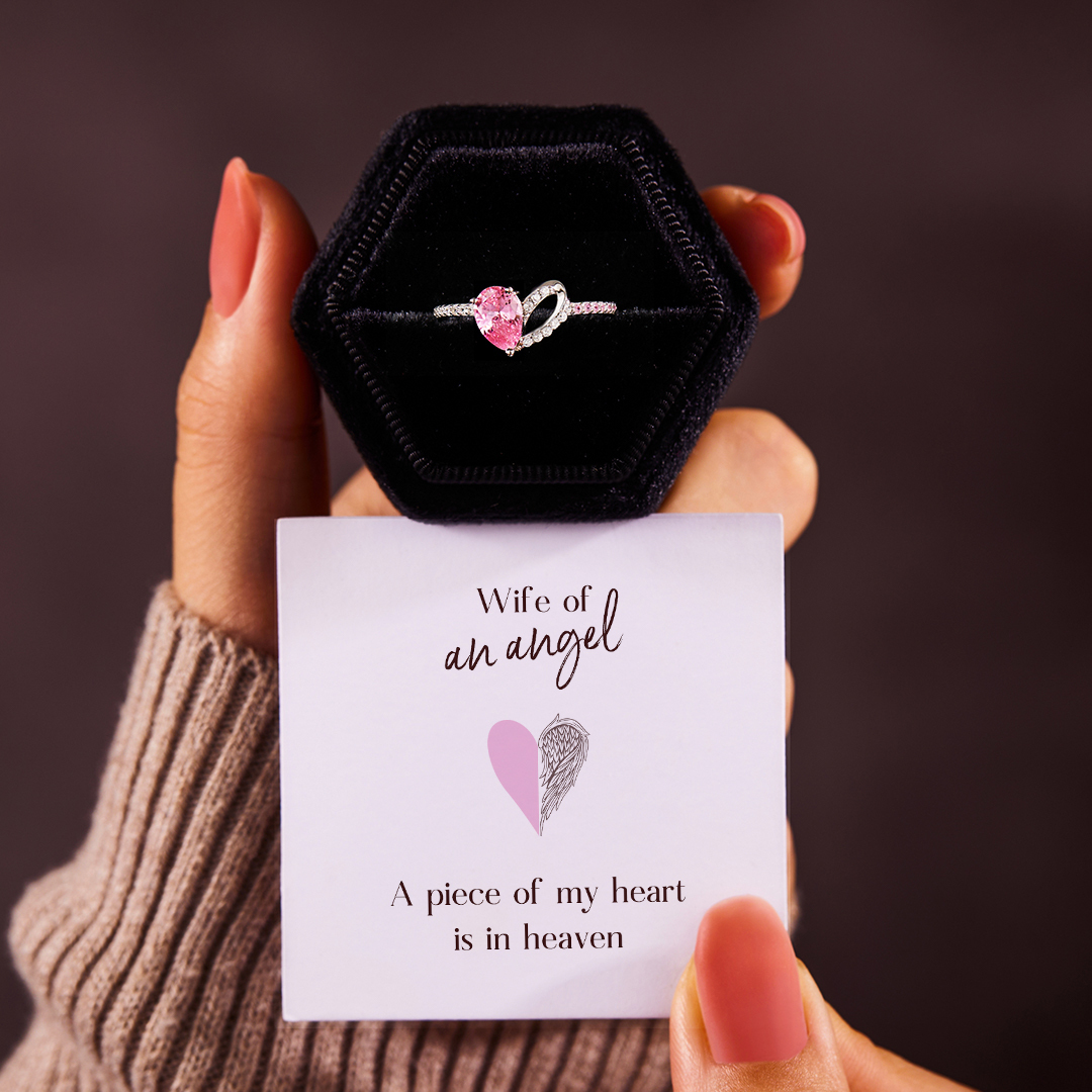Wife Of An Angel Half Heart Ring