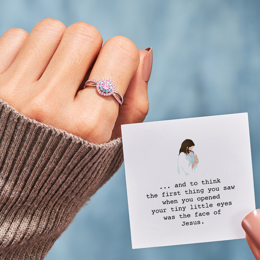 Jesus Holding Baby Memorial Ring