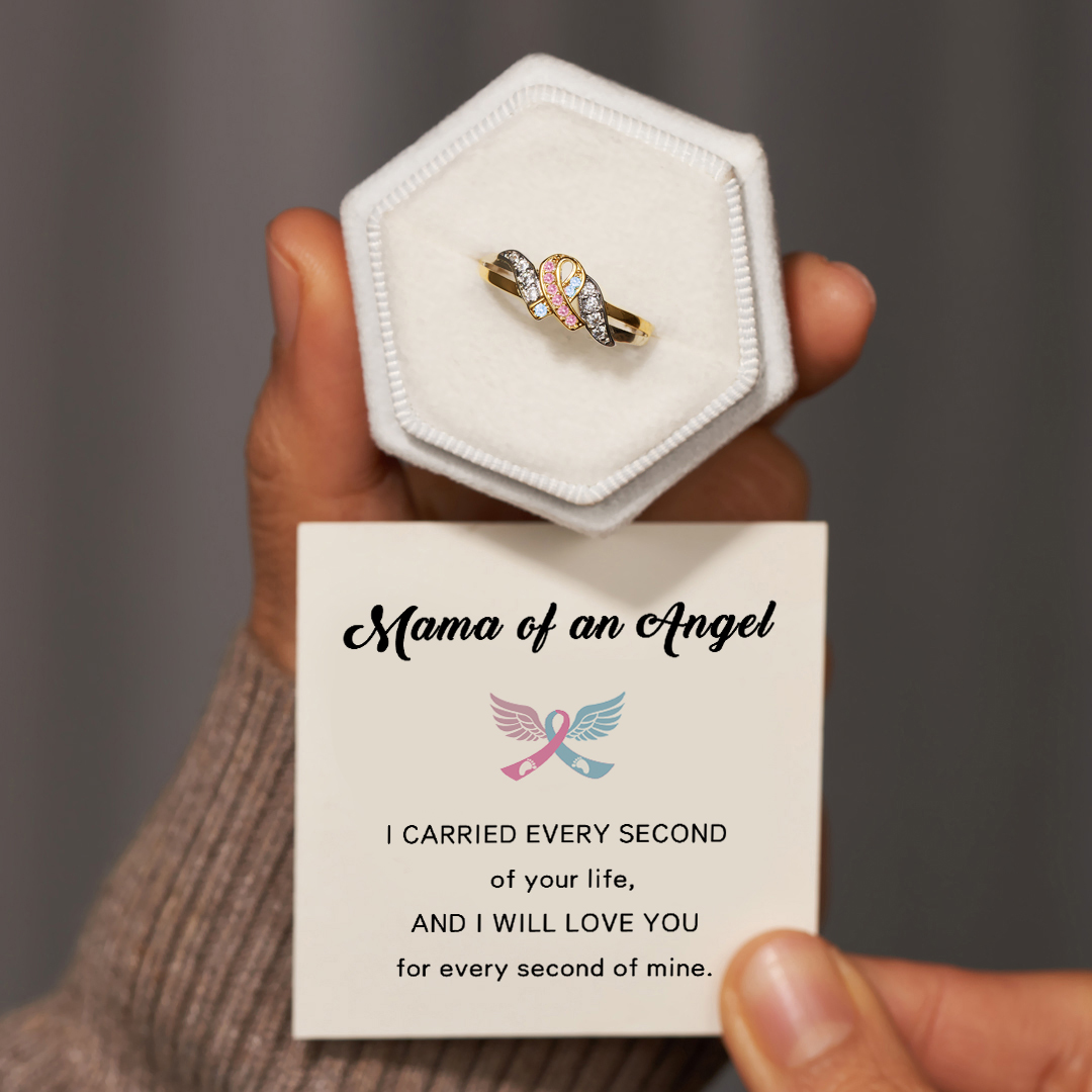 Mama of an Angel Ribbon Ring