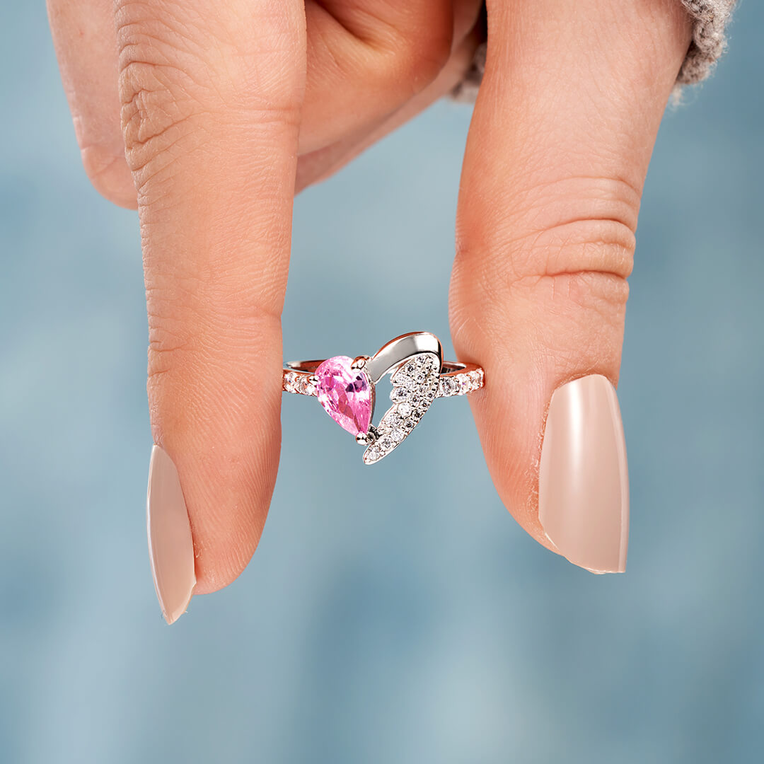 Angels From Above Half Heart Half Wing Ring
