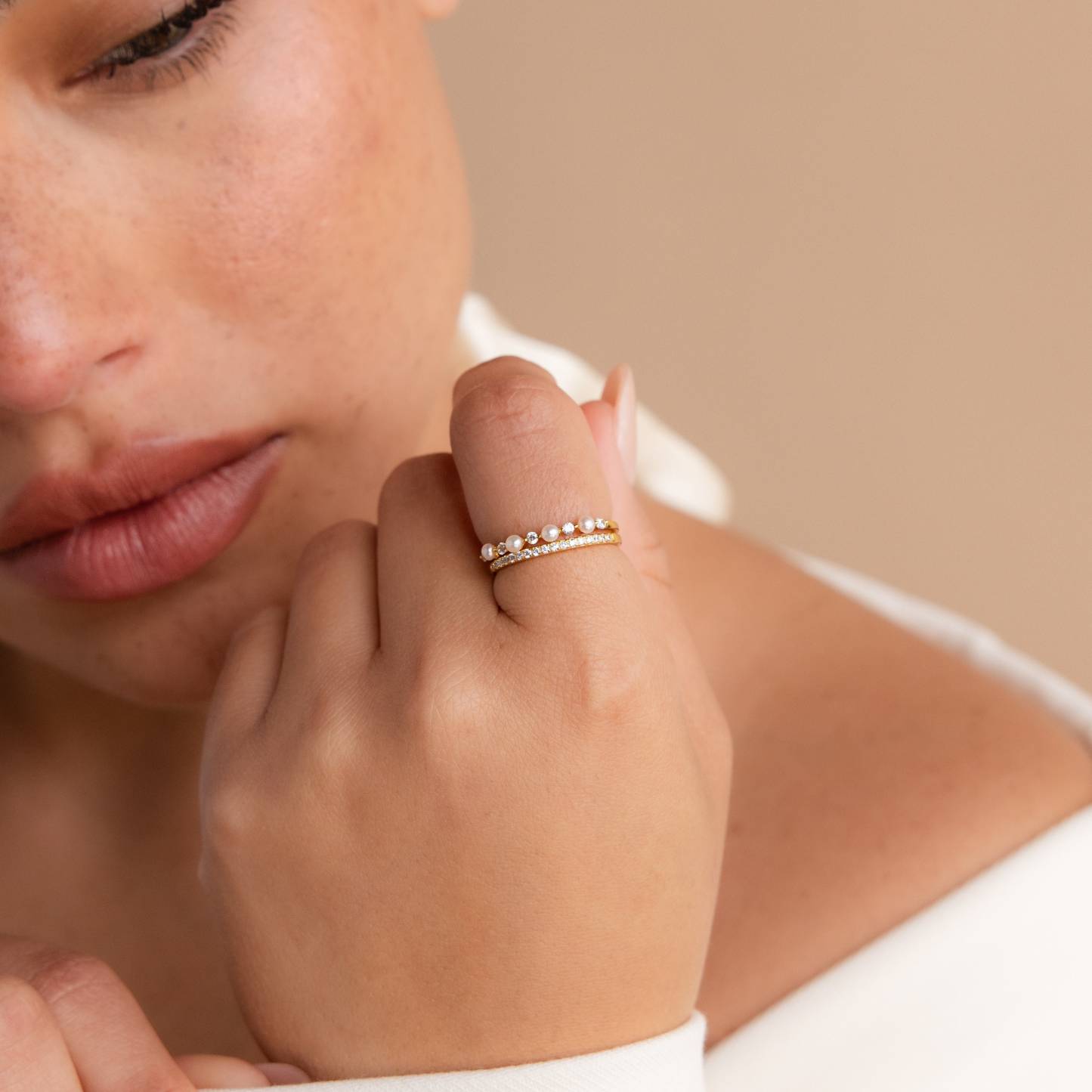 Memory Father Pave Pearl Ring