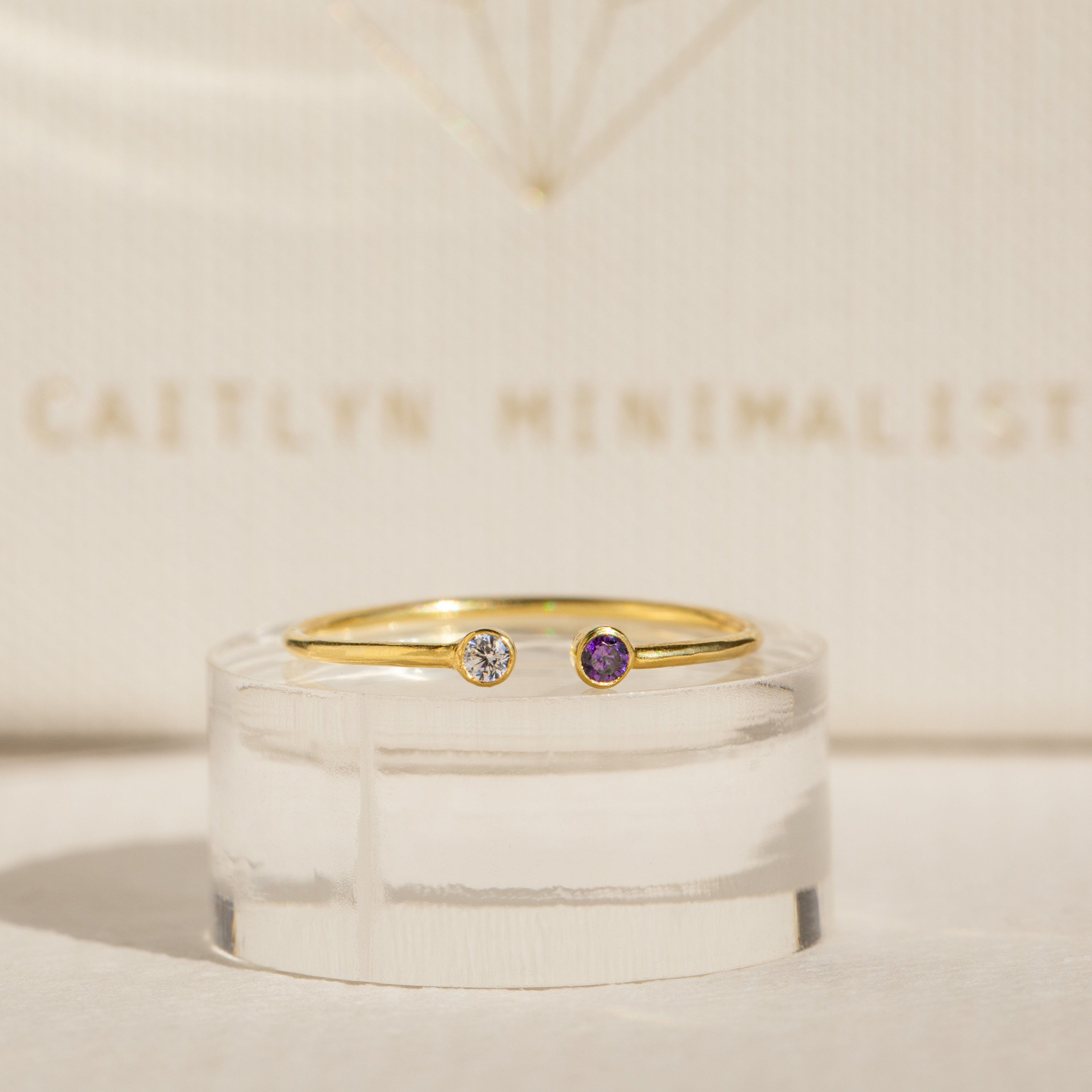 Custom 2 Birthstone Soulmates Ring