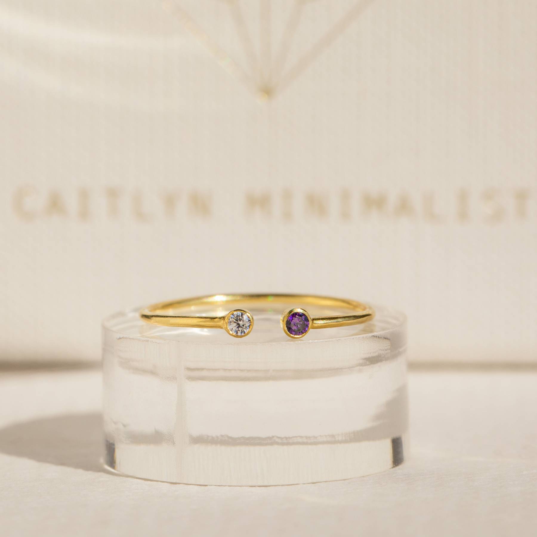 Custom 2 Birthstone Soulmates Ring