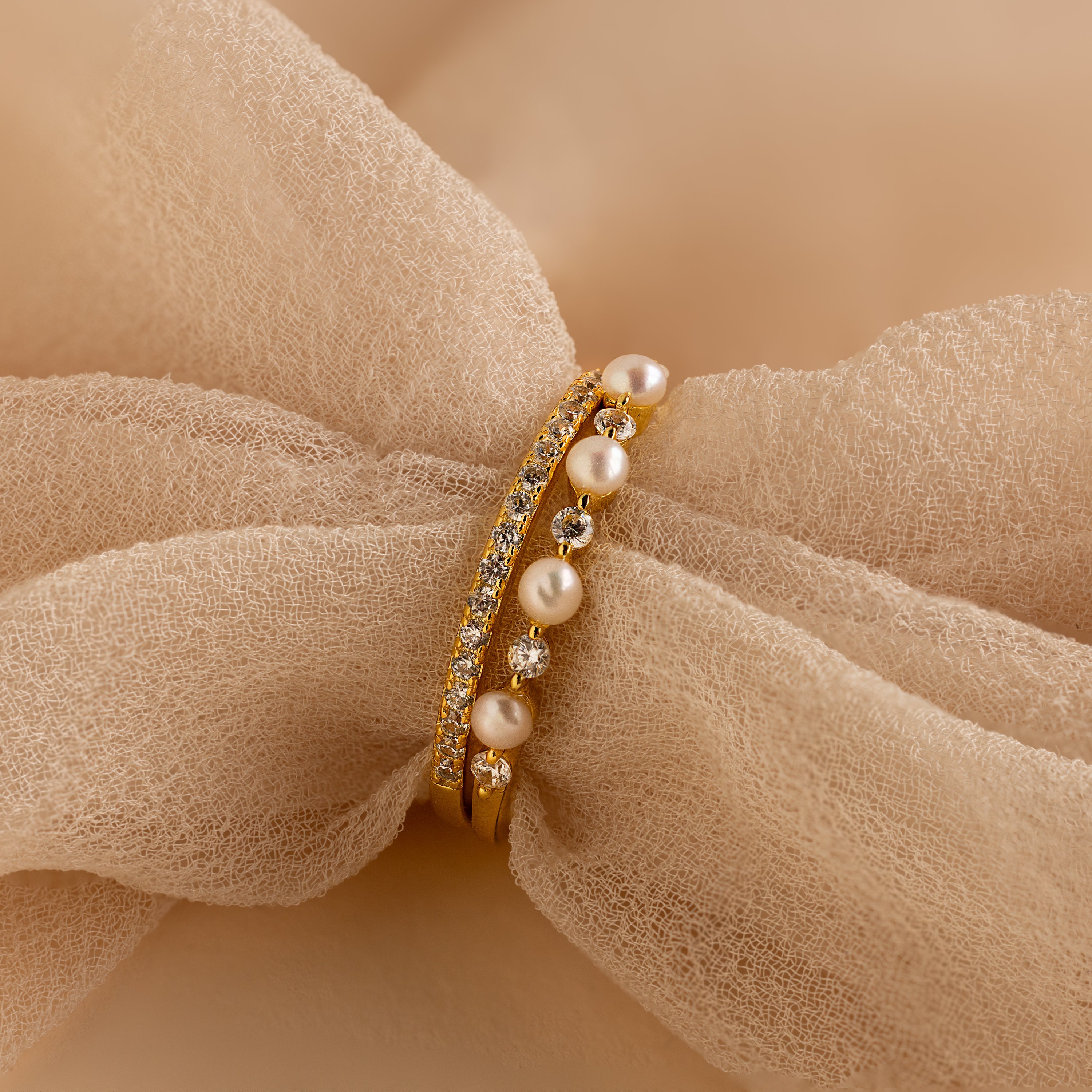 Memory Father Pave Pearl Ring