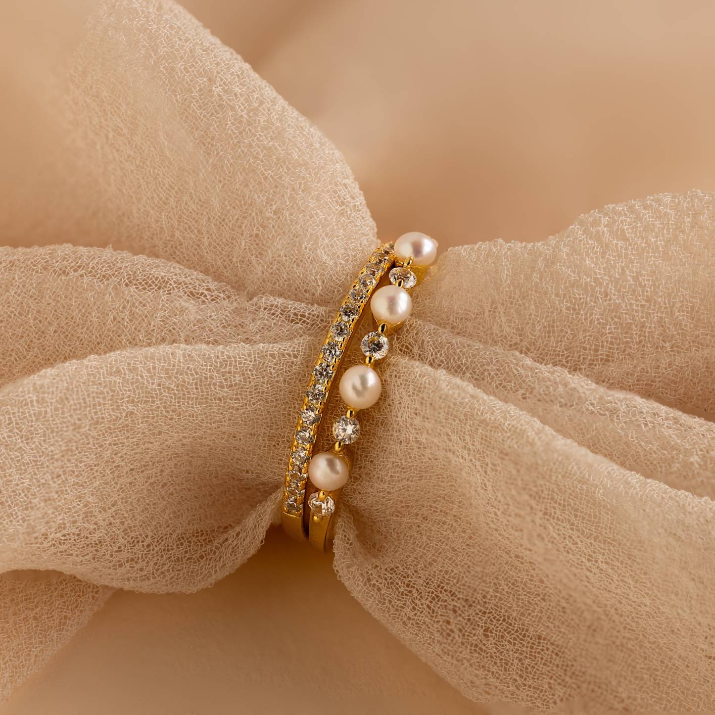 Memory Father Pave Pearl Ring