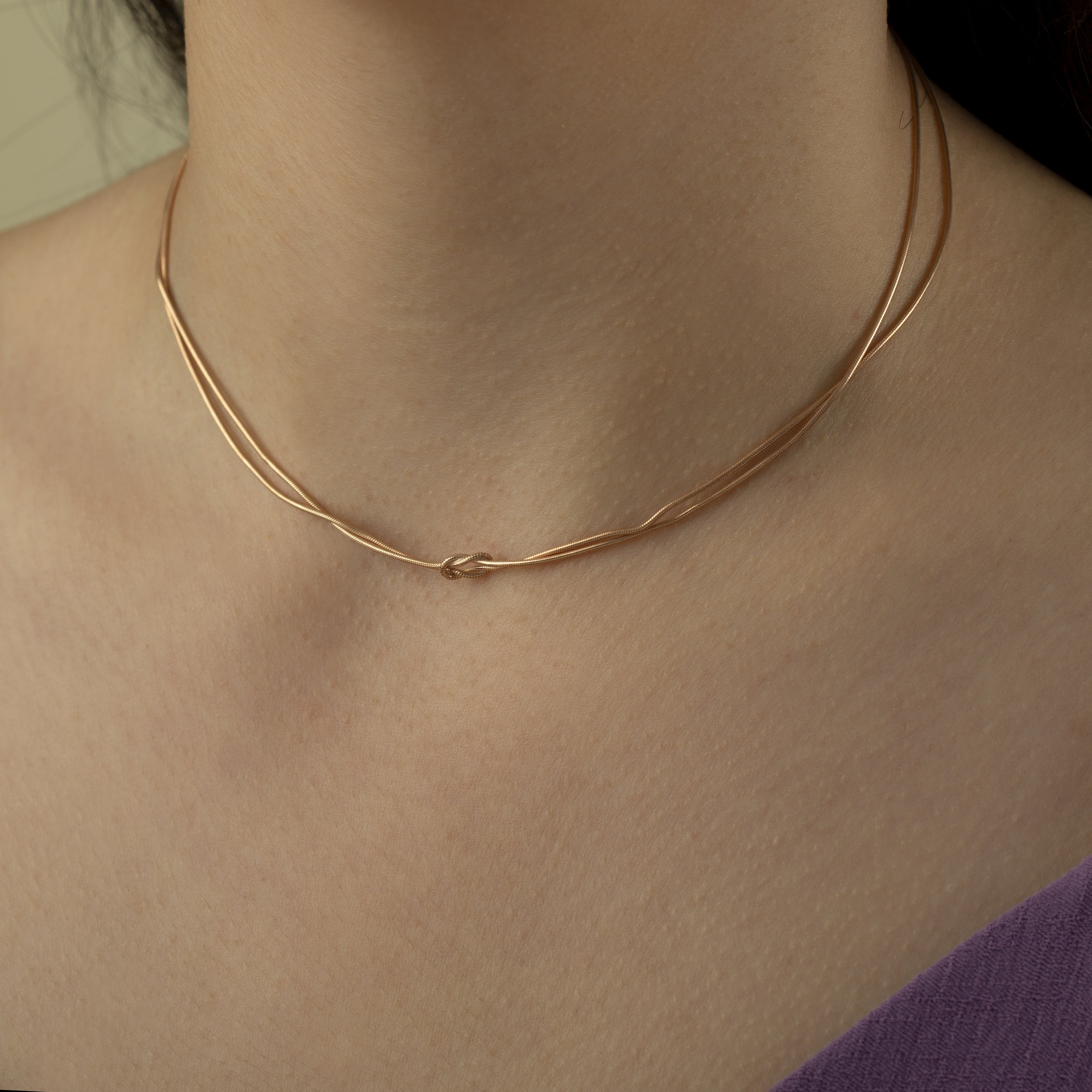 Double Chain Knot Necklace