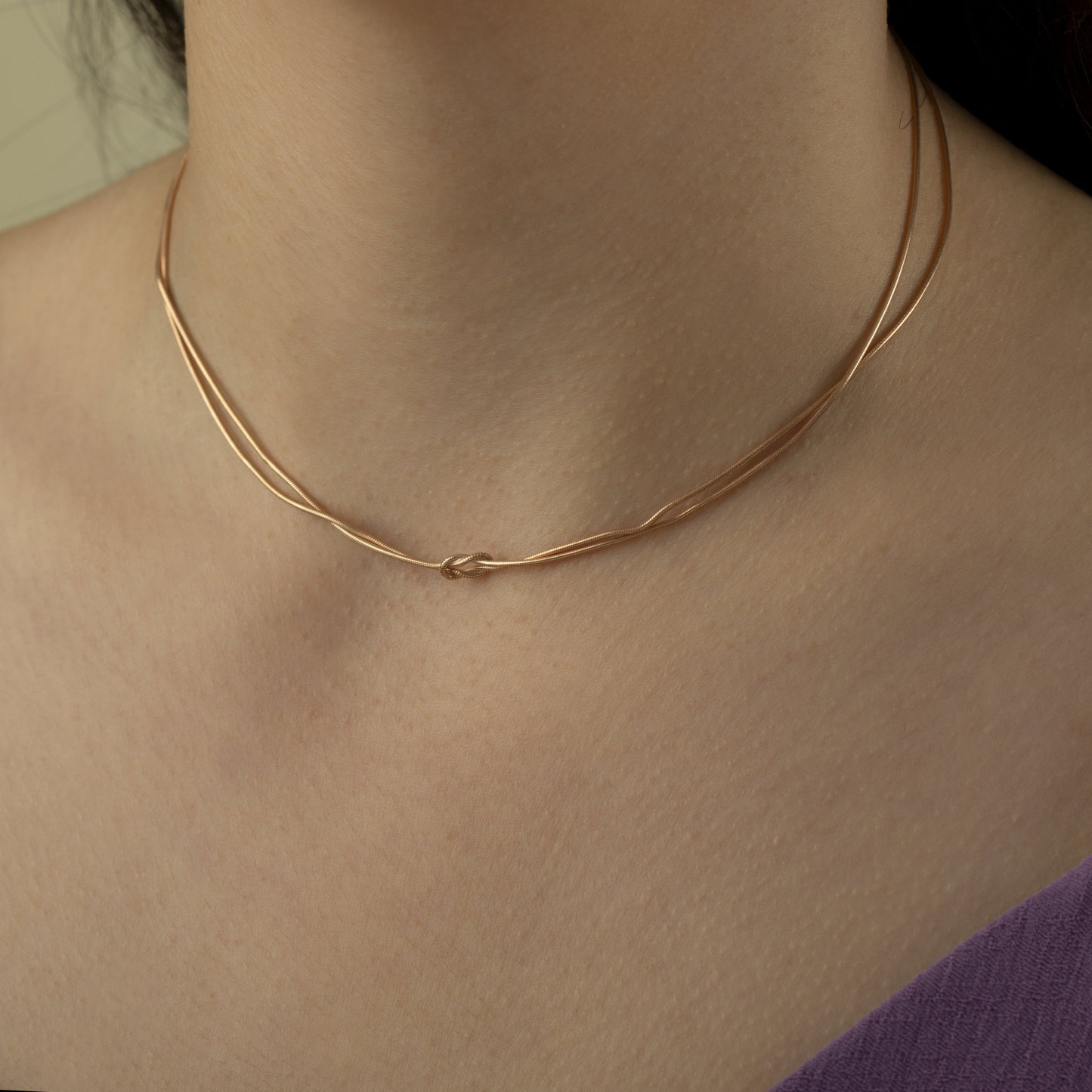 Double Chain Knot Necklace