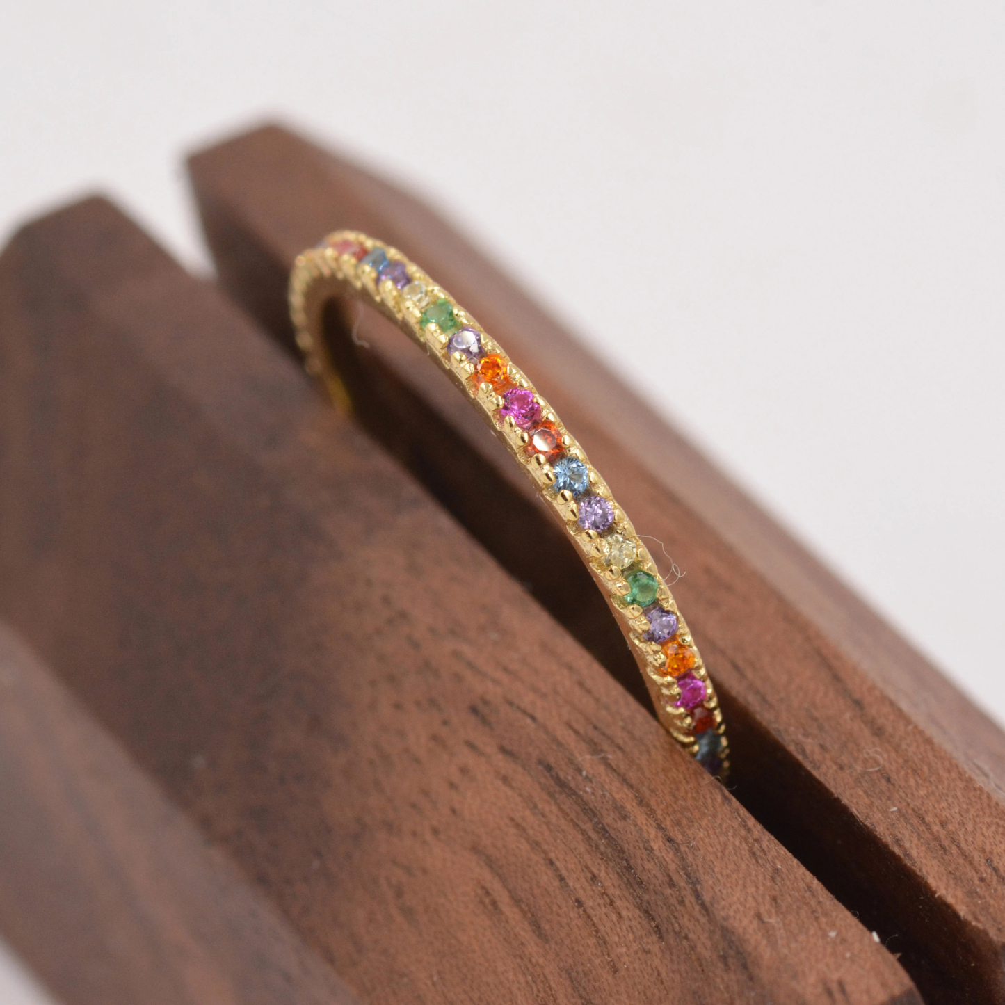 Autism Awareness Gift Rainbow Crystal Pave Ring