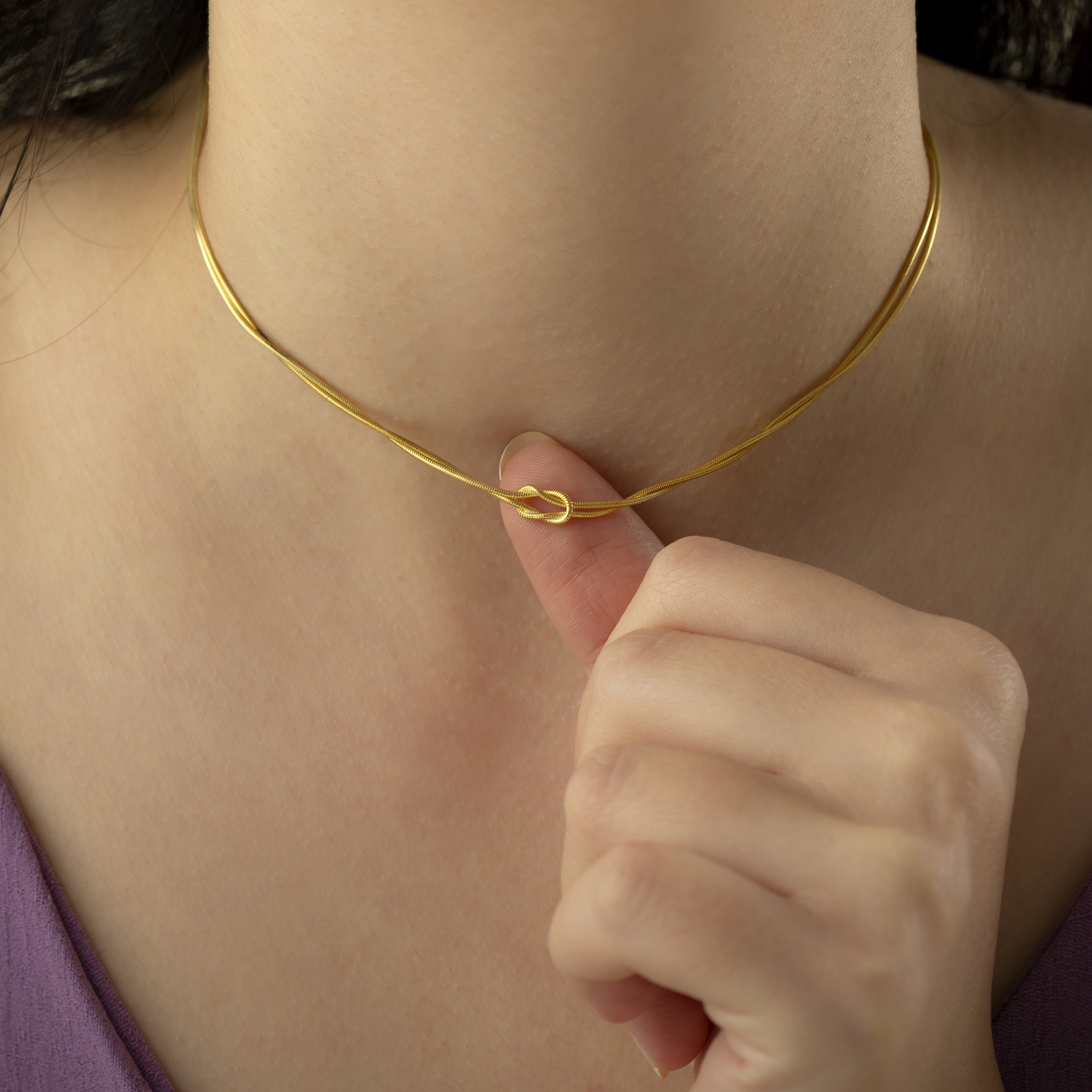 Double Chain Knot Necklace