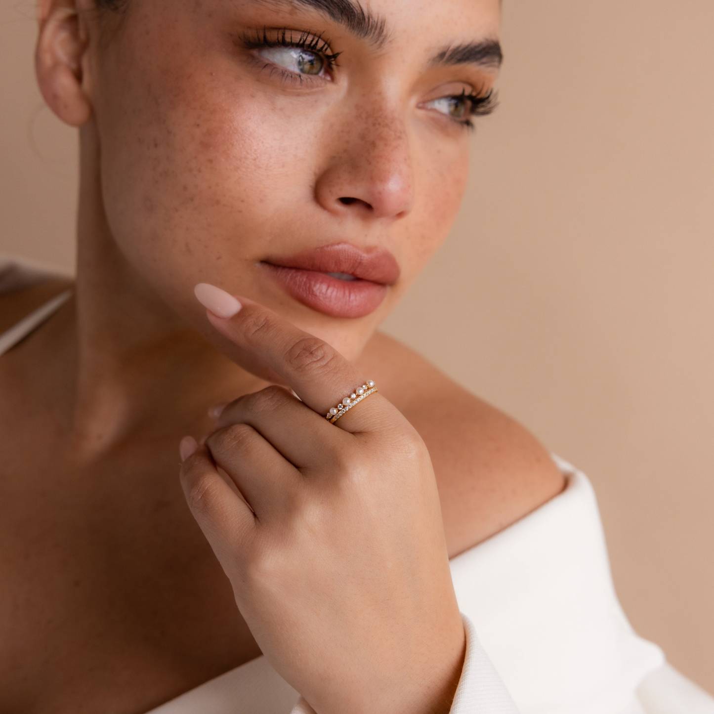 Memory Father Pave Pearl Ring