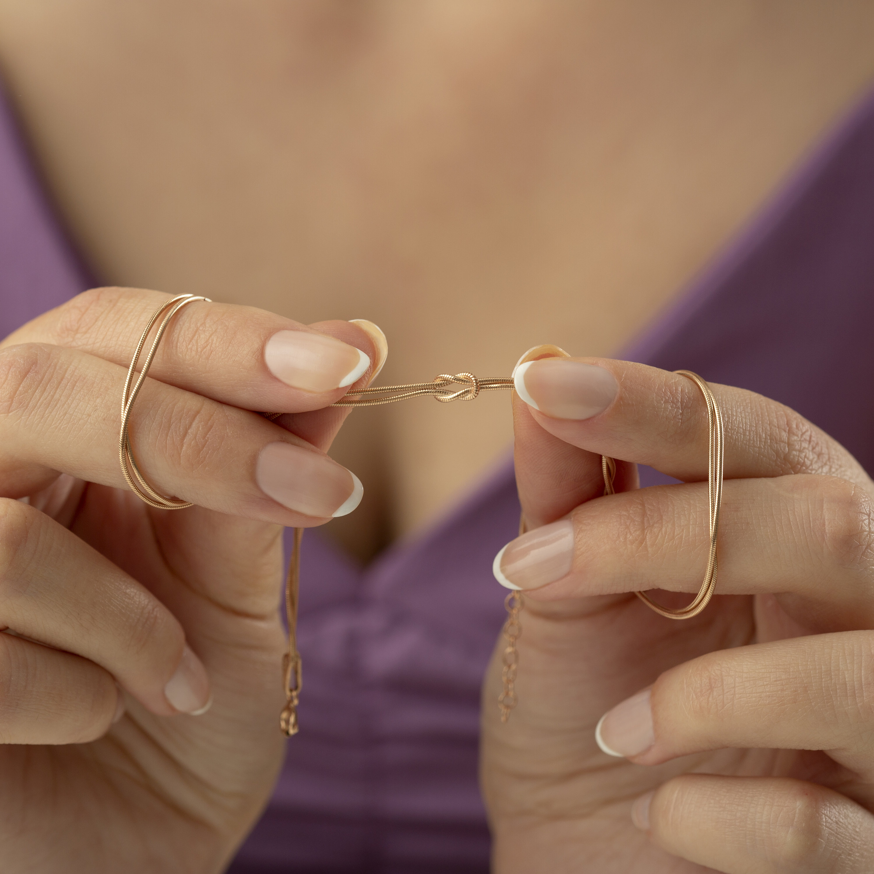 Double Chain Knot Necklace
