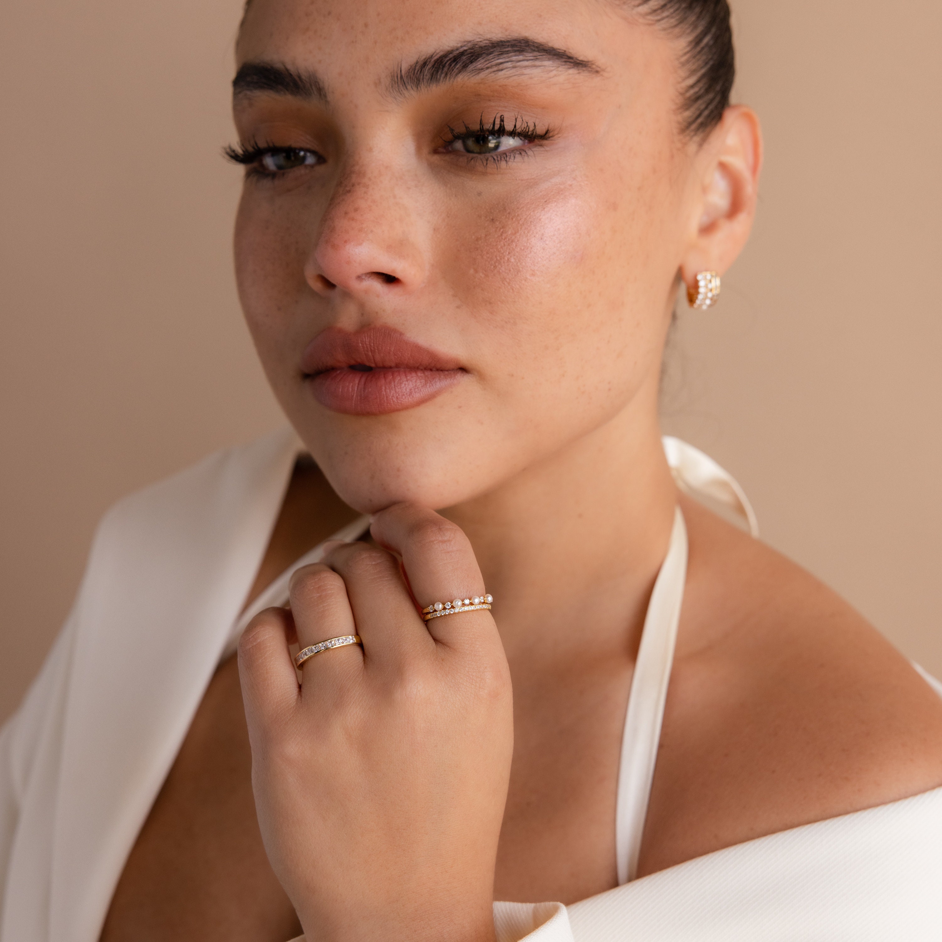 Memory Father Pave Pearl Ring
