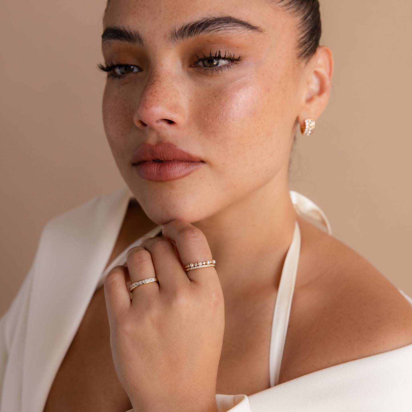 Memory Father Pave Pearl Ring