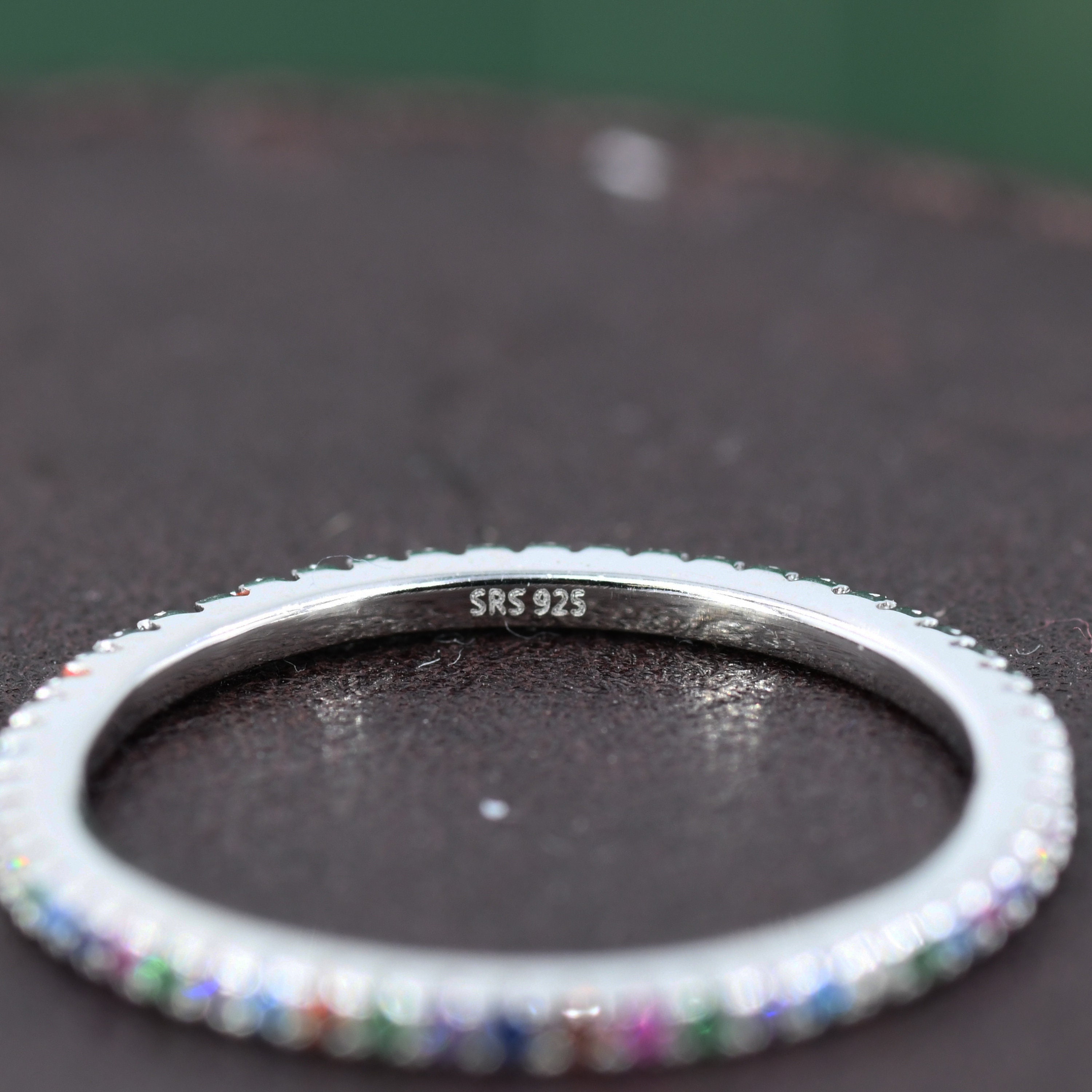 Autism Awareness Gift Rainbow Crystal Pave Ring