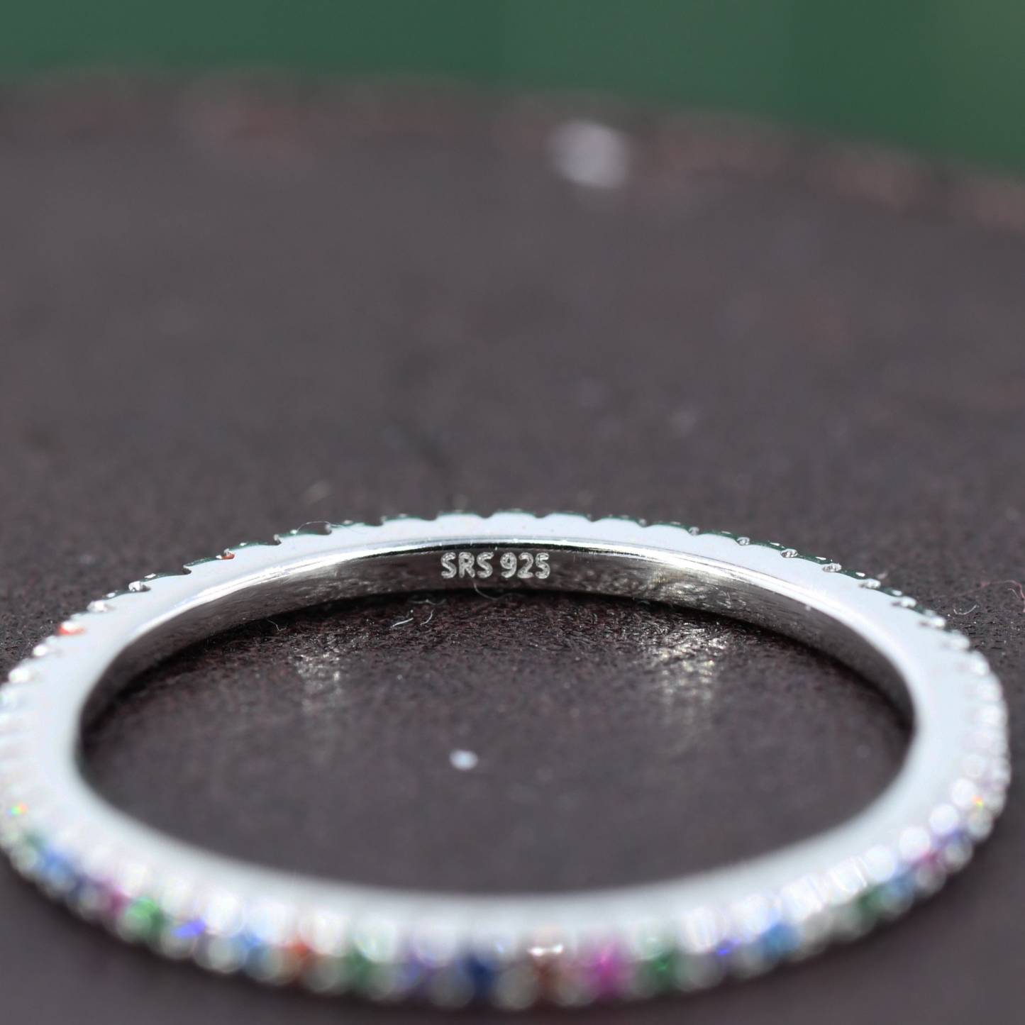 Autism Awareness Gift Rainbow Crystal Pave Ring