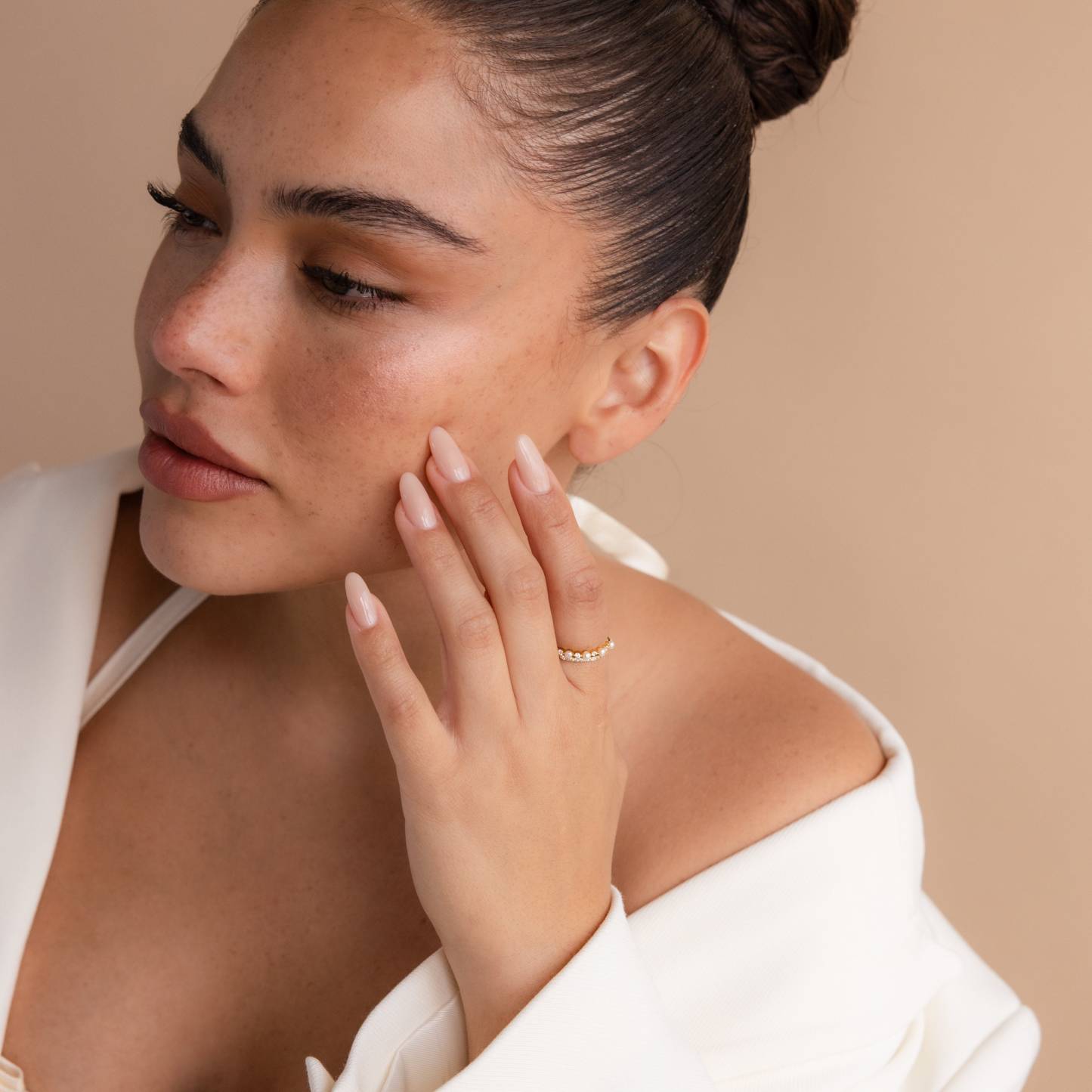 Memory Father Pave Pearl Ring