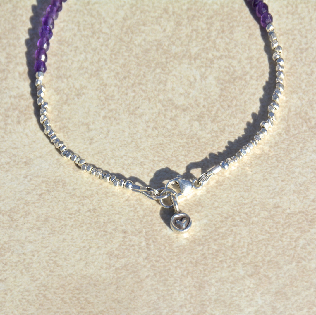 I Am Enough Lupus Awareness Gift Purple Heart Bracelet