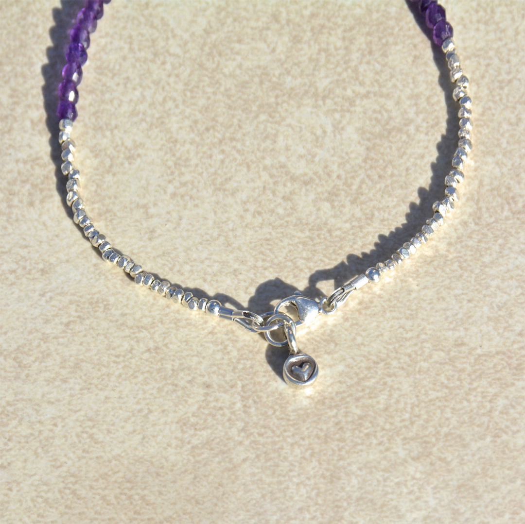 I Am Enough Lupus Awareness Gift Purple Heart Bracelet