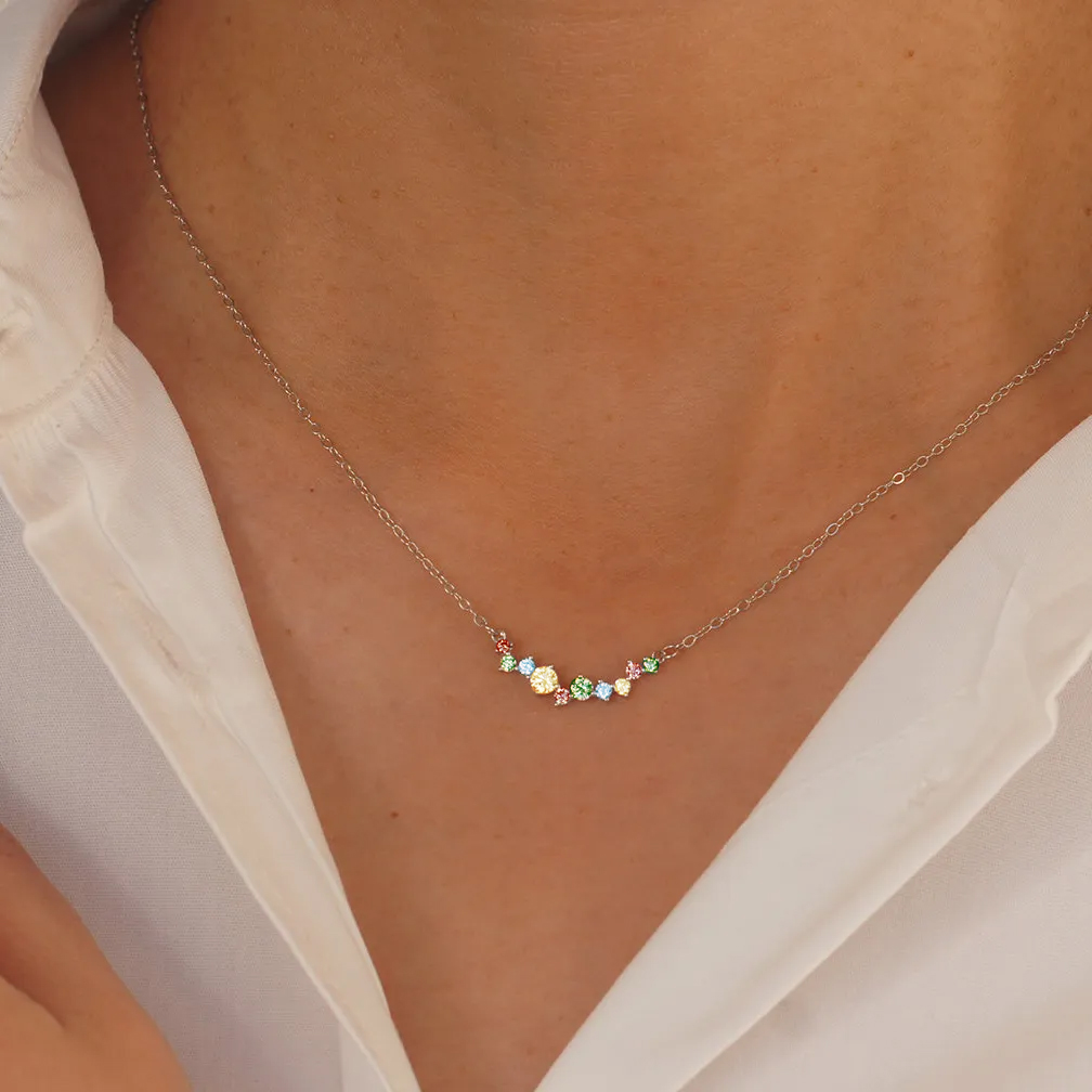 Star Mom Gift Colorful Diamond Necklace