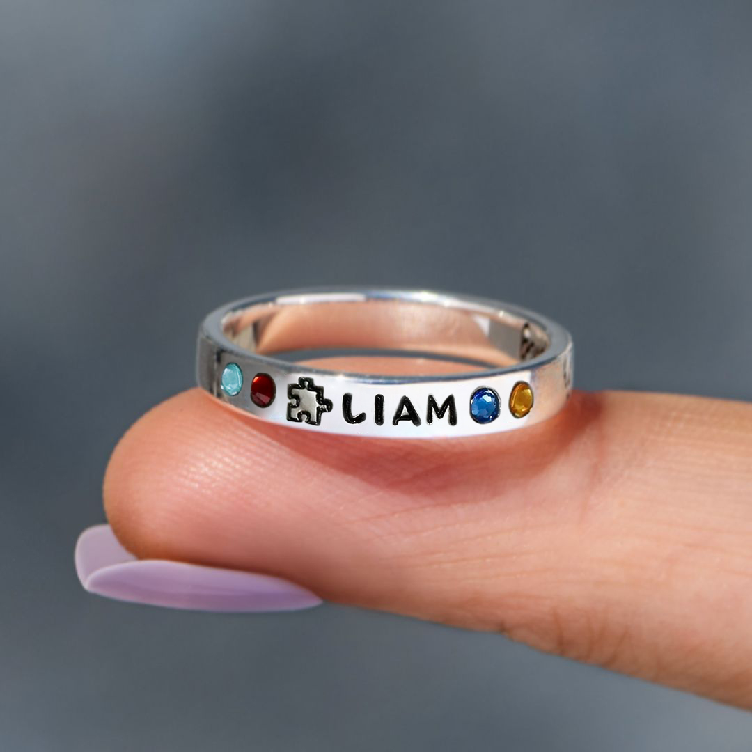 Autism Awareness I Wear Multi-Colored for My Star Child Ring