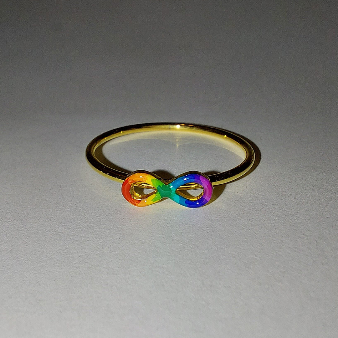 Autism Awareness Gift Infinity Symbol Enamel Ring