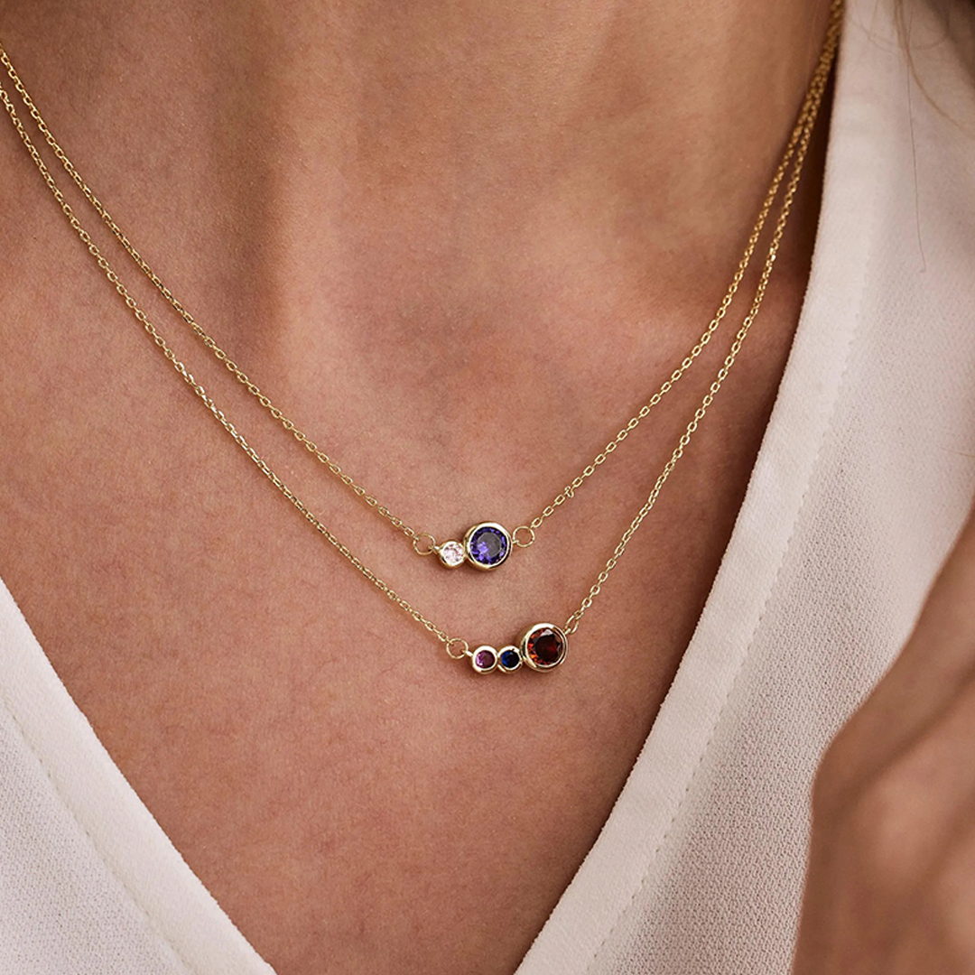 Personalized 1-9 Grandma’s Legacy Birthstone Necklace