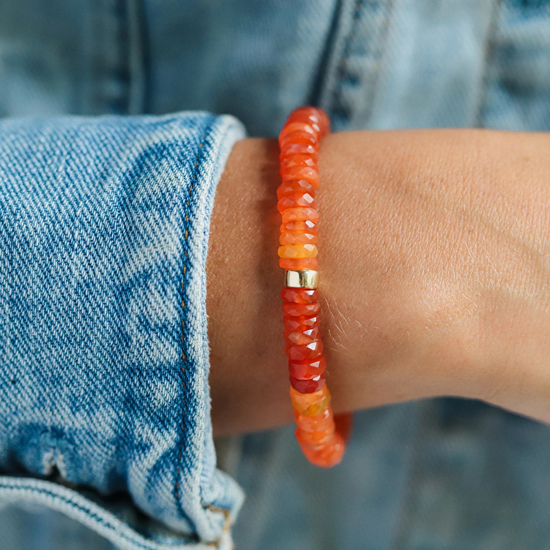 Multiple Sclerosis Awareness Beaded Gemstone Stretch Bacelet