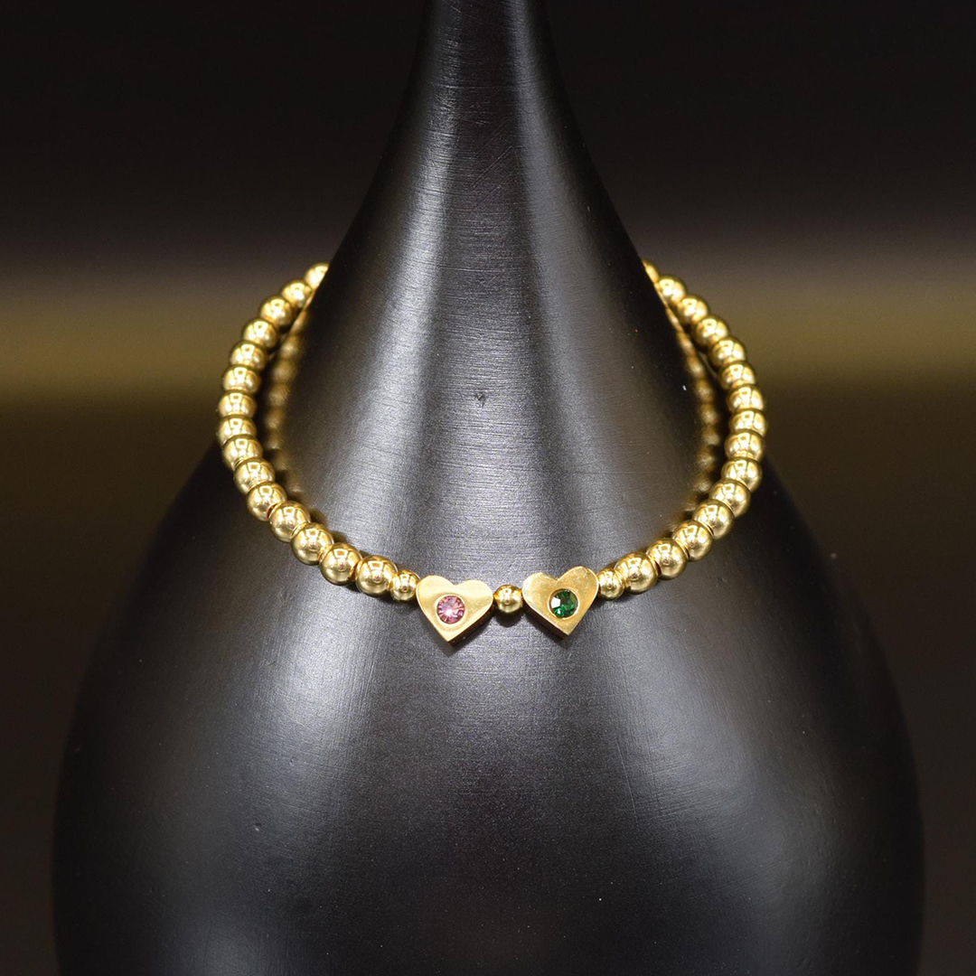 Mother's Day 1-8 Birthstones Hearts Bracelet