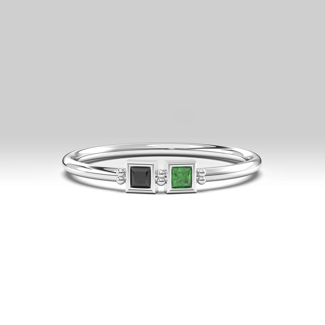 Personalized 1-7 Birthstones Starry Love Ring