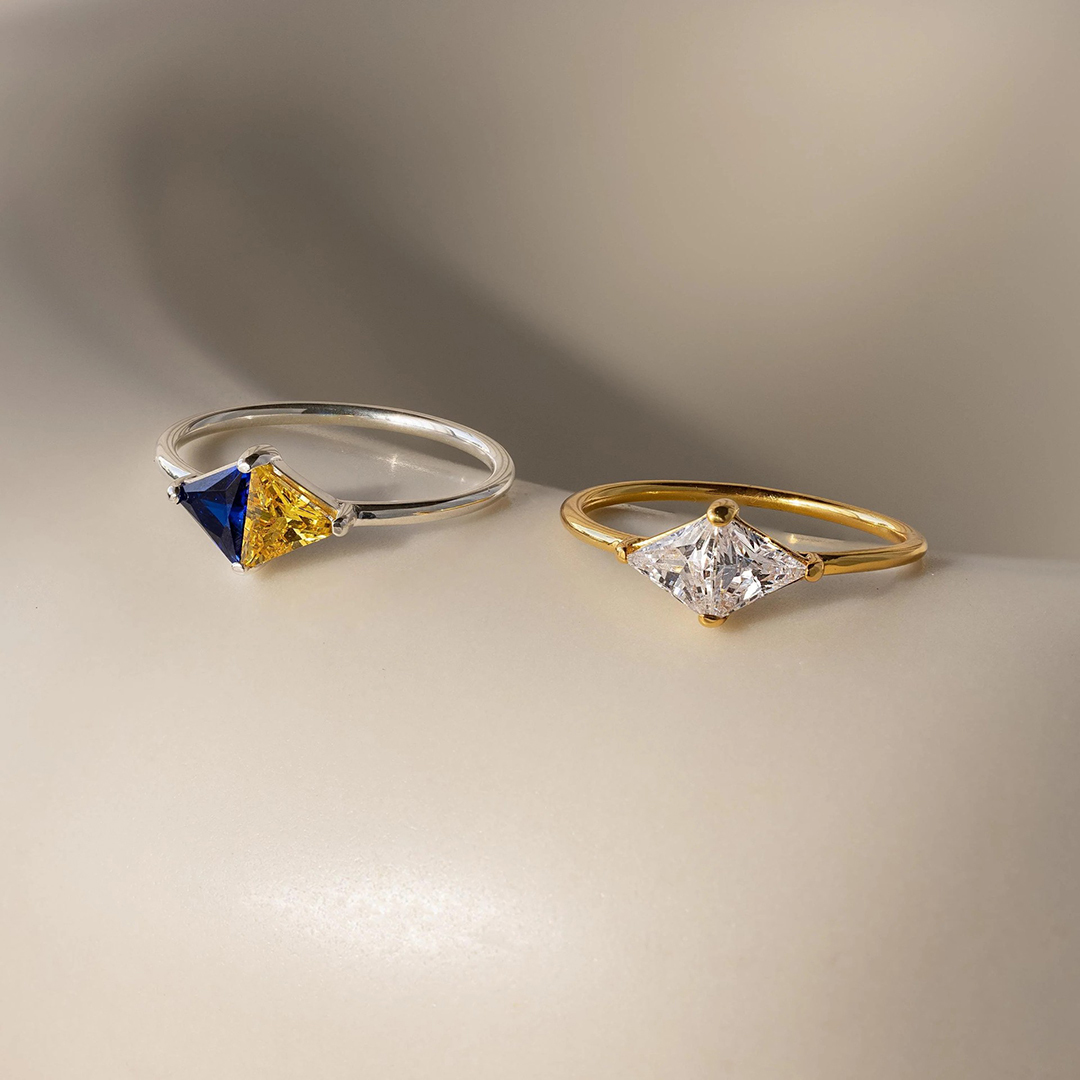 Personalized 1-2 Birthstones Timeless Togetherness Ring