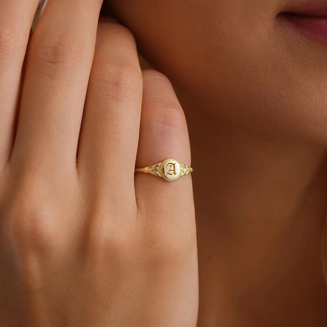 Personalized Initial Heartbeat Ring