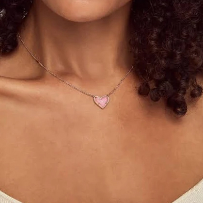 Always Here With You Pink Heart Necklace