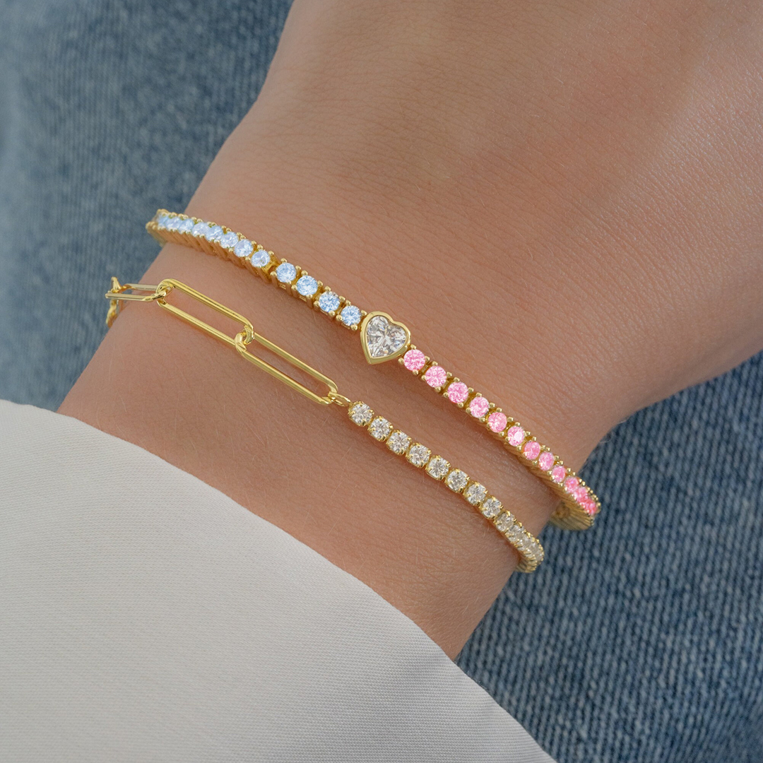 Mama of an Angel Heart Tennis Bracelet