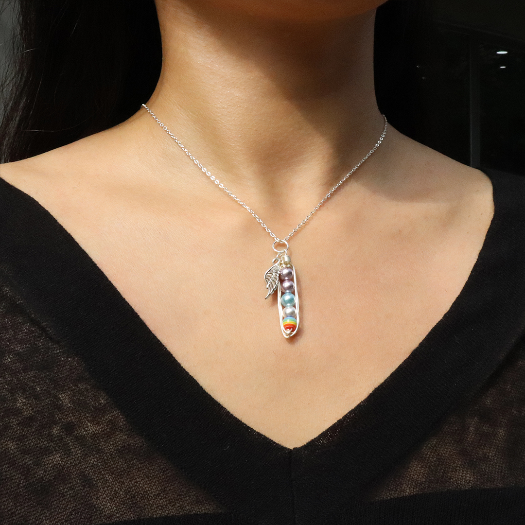 Rainbow Baby Sweet Pea Necklace