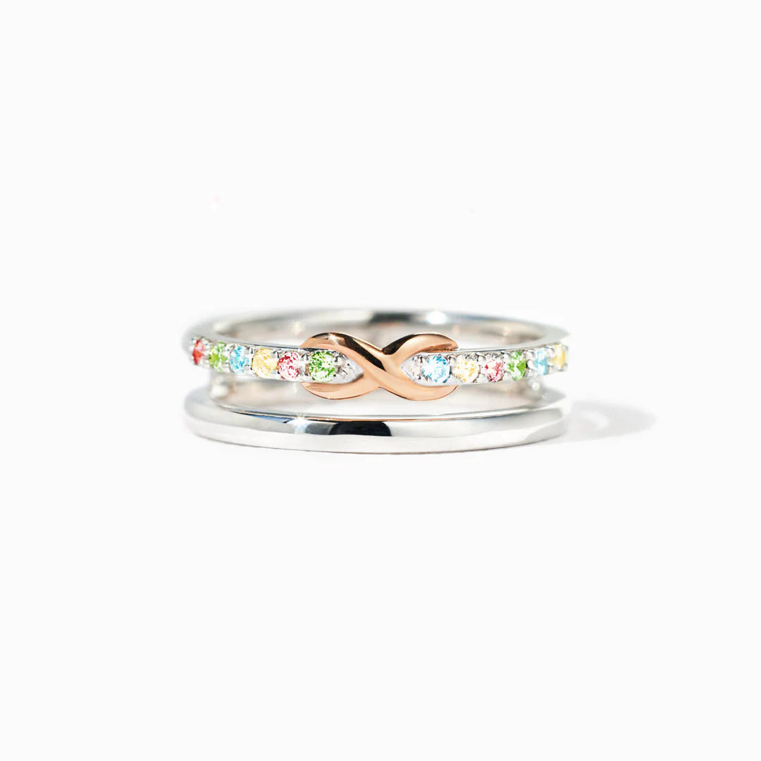 Autism Awareness Gift For Star Mom Double Layered Infinity Ring