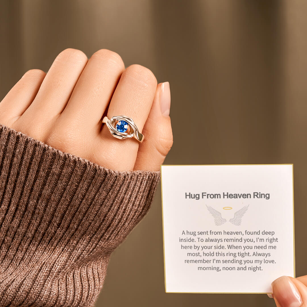 Hug From Heaven To Send You My Love Elegant Hug Engraving Ring