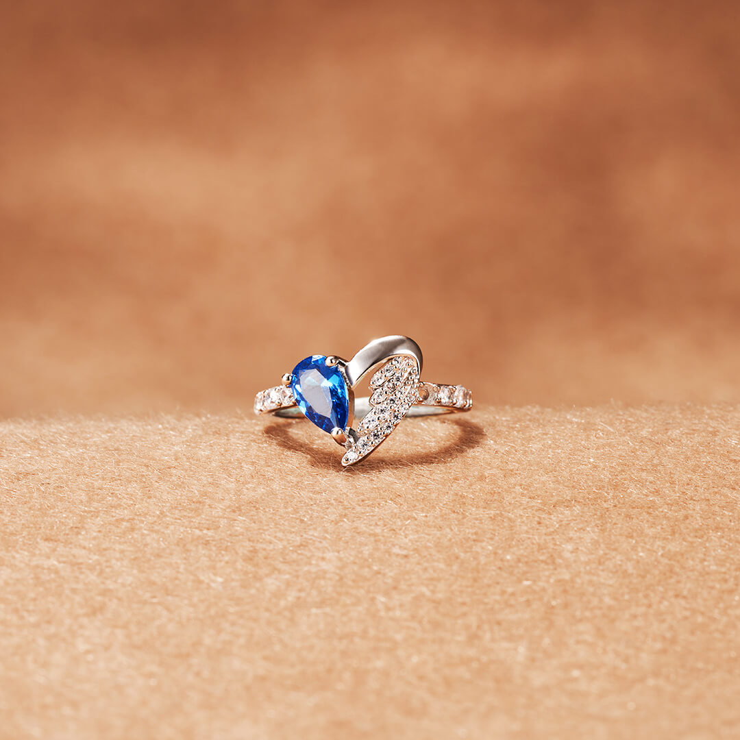 Angels From Above Half Heart Half Wing Ring