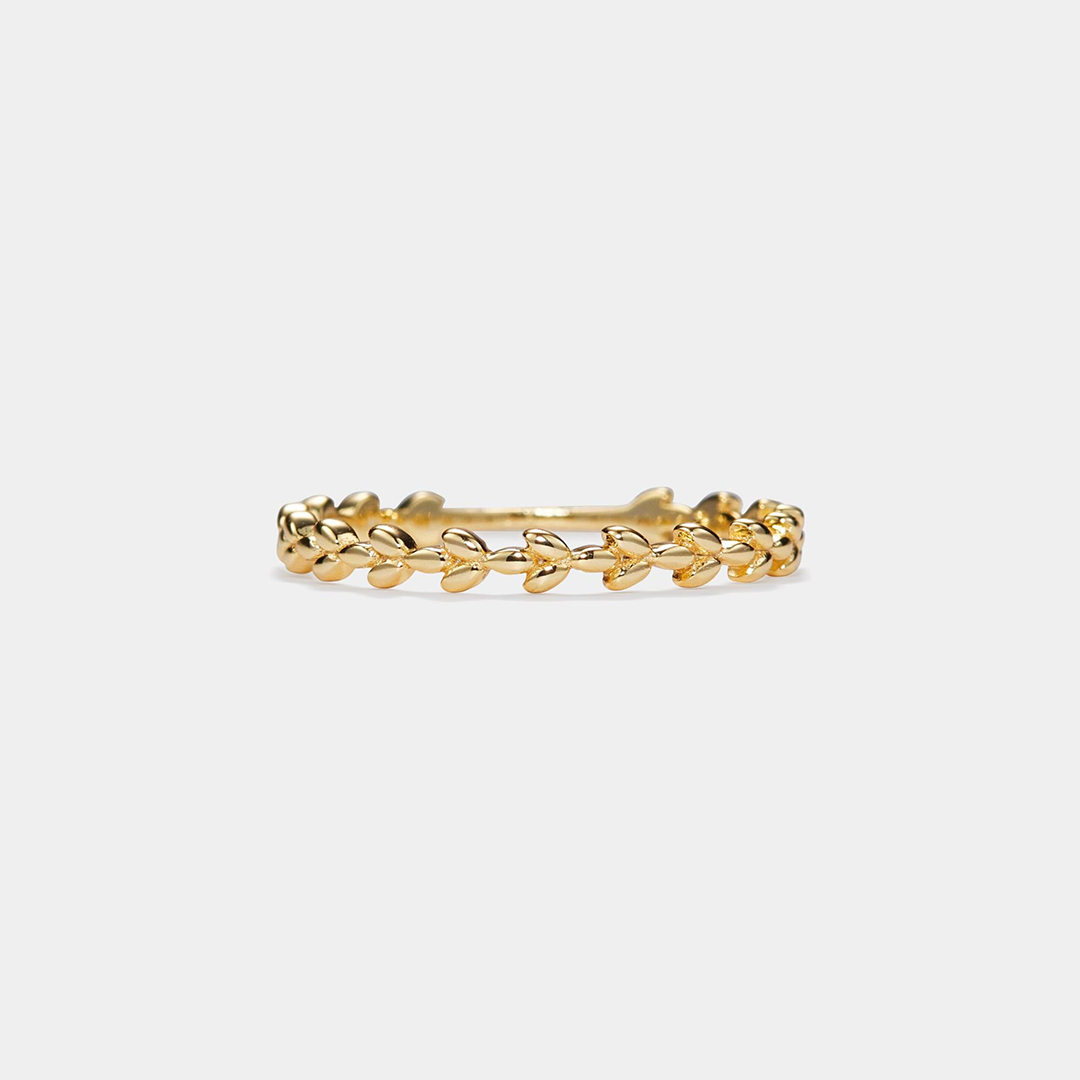 PERIMADE Olive Tree Leaf Band Ring
