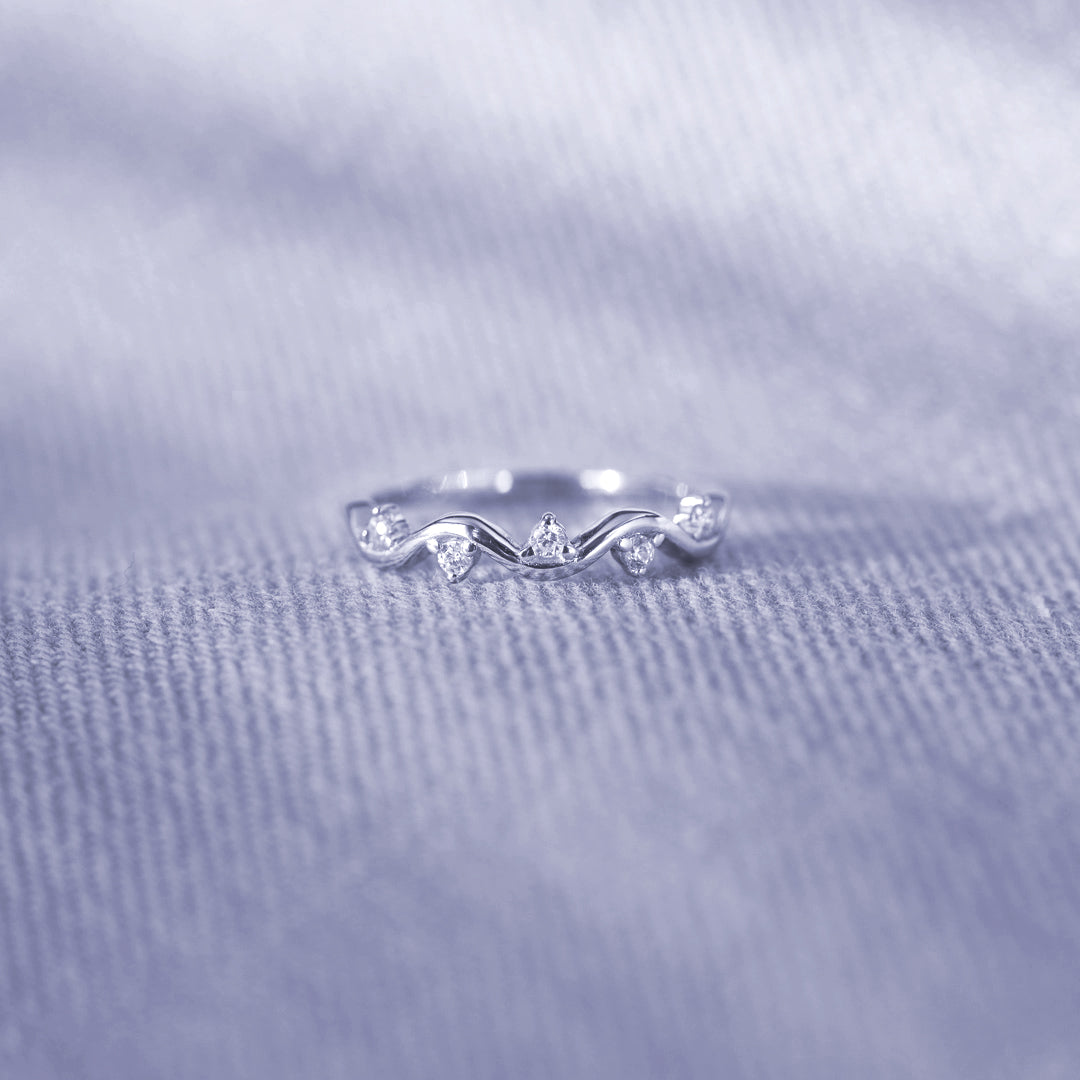 Matching Mother&Daughter Silver Wave Rings